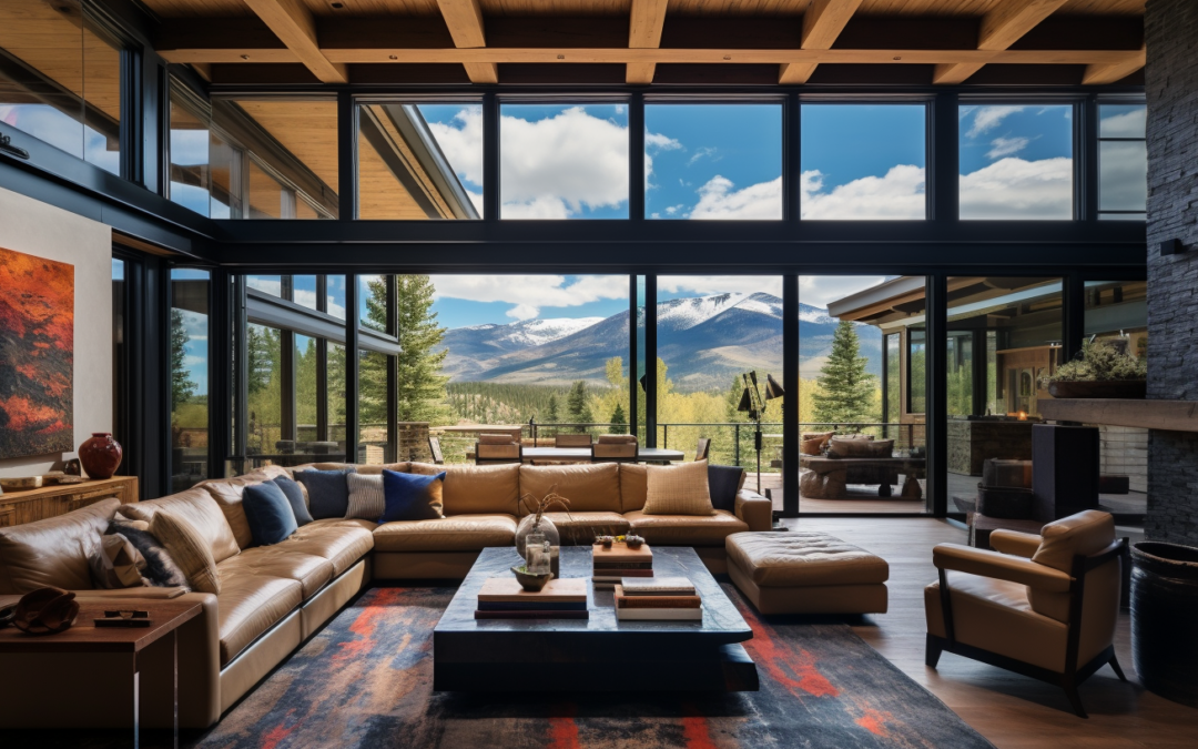 Mountain home with a lot of natural light