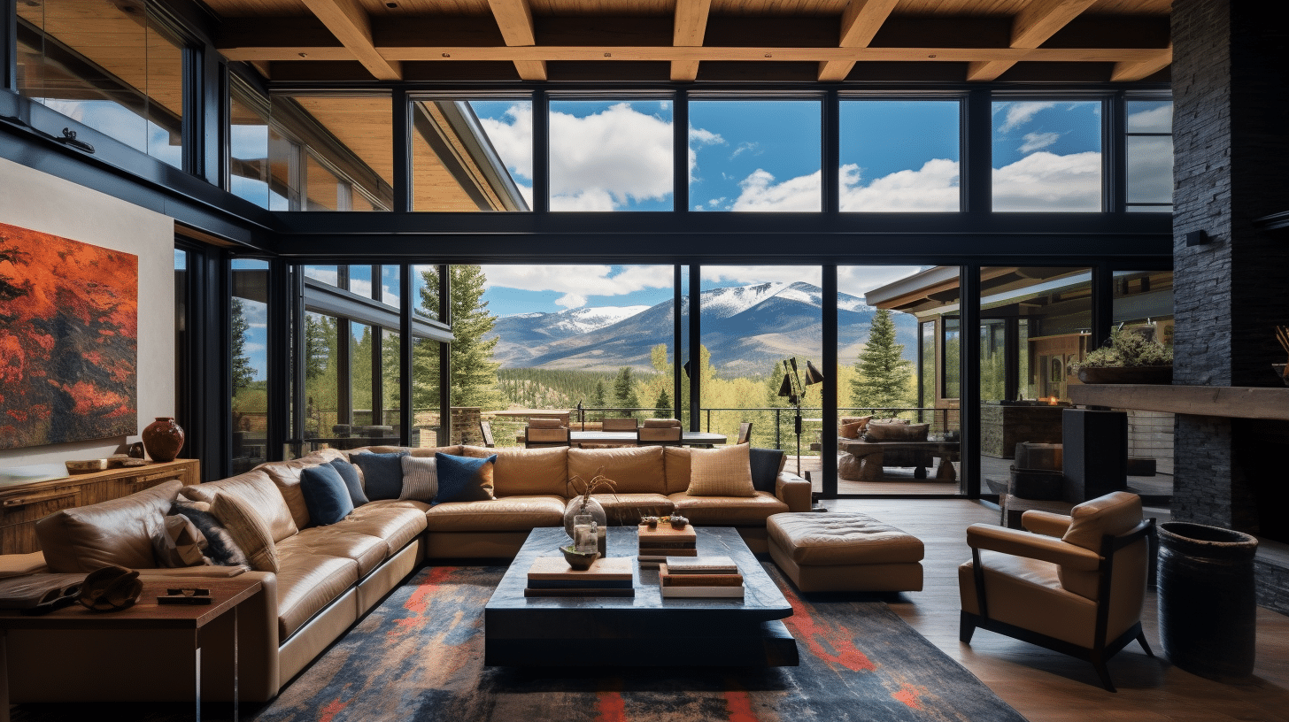 Mountain home with a lot of natural light