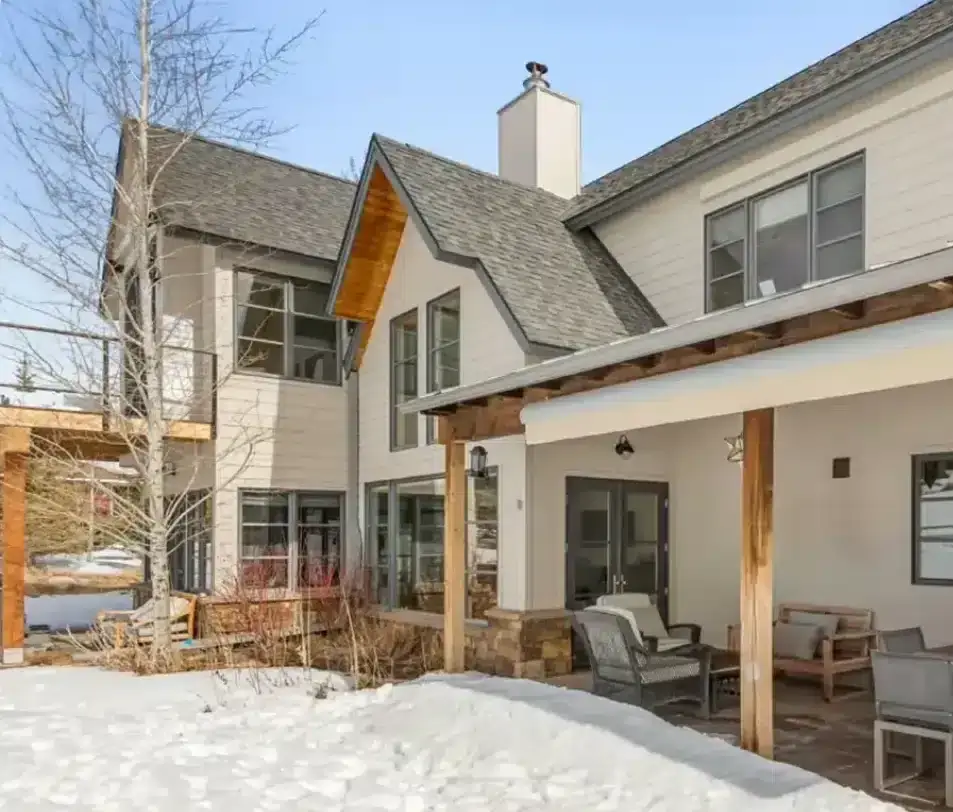 a modern farmhouse in Woody Creek Colorado, features high-end renovations by McSwain Builders with mountain-inspired design elements